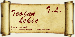 Teofan Lekić vizit kartica